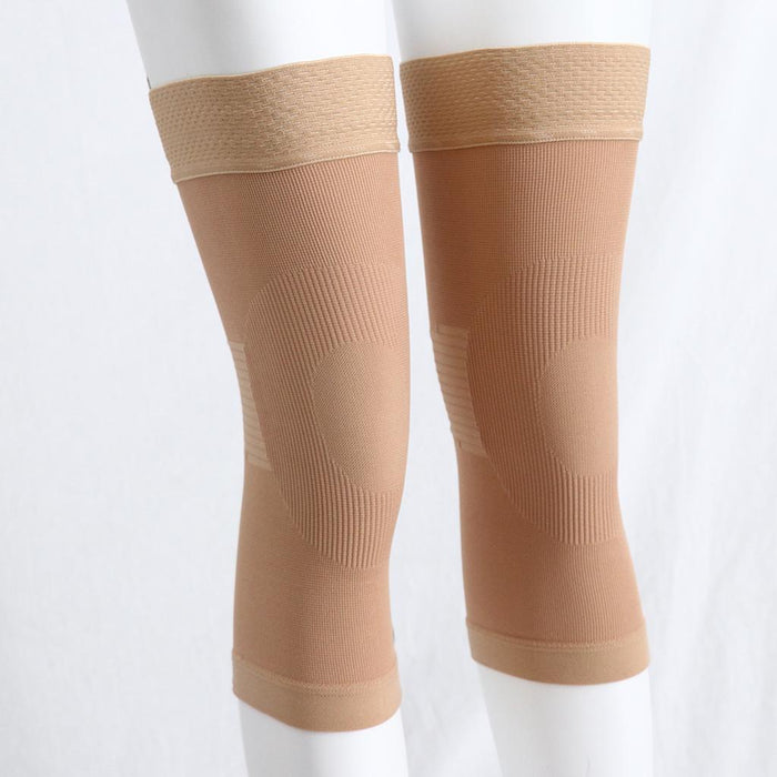 1 Pair Women Men Compression Sleeve Calf Knee Stocking Socks Skin Color XL