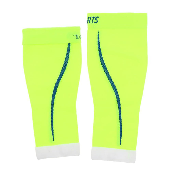 1 Pair Sport Leg Compression Sleeves Calf Guard Brace L-XL Fluorescent Green