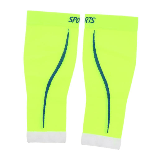 1 Pair Sport Leg Compression Sleeves Calf Guard Brace L-XL Fluorescent Green