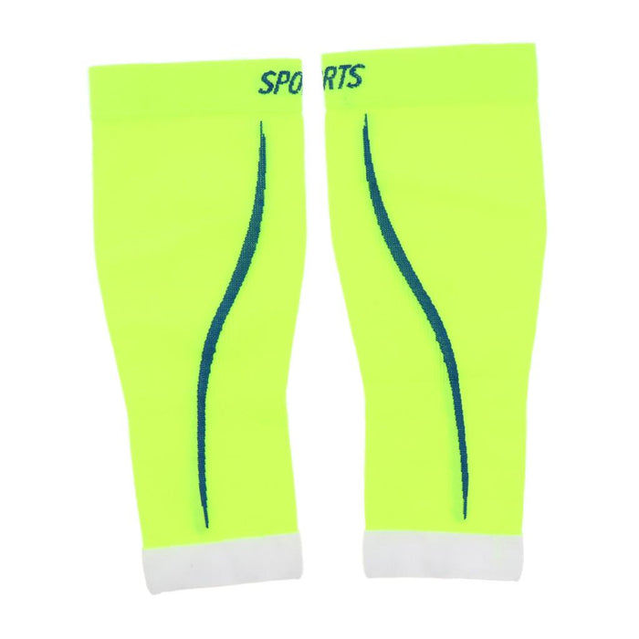 1 Pair Sport Leg Compression Sleeves Calf Guard Brace L-XL Fluorescent Green