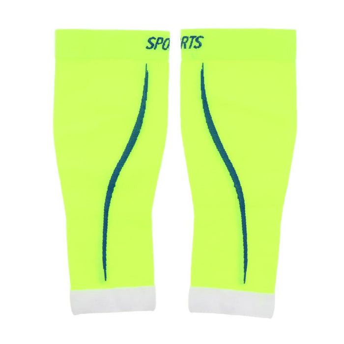 1 Pair Sport Leg Compression Sleeves Calf Guard Brace L-XL Fluorescent Green