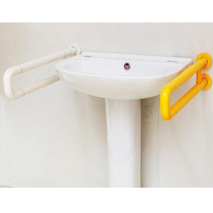 23.6 inch Stainless Bath Grab Bar Wall Mounted Grip Handle Towel Rail White