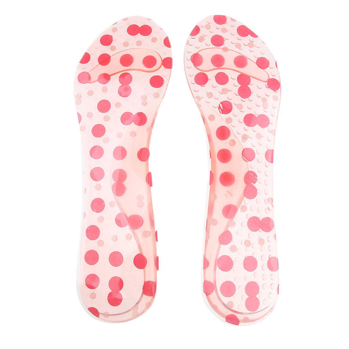 2 Pairs Silicone High Heel Insoles Insert Arch Pain Ease Pad  Pink Dots