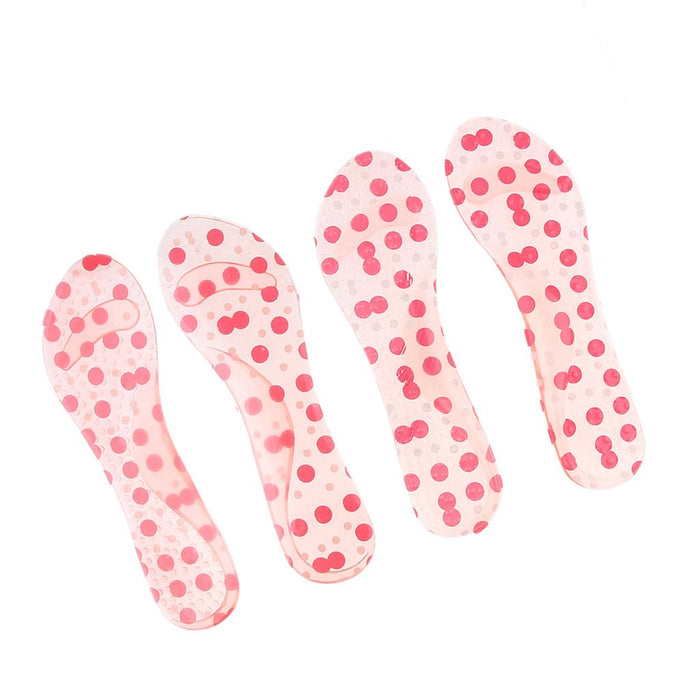 2 Pairs Silicone High Heel Insoles Insert Arch Pain Ease Pad  Pink Dots