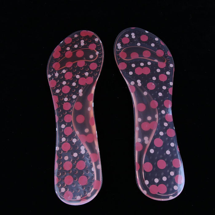 2 Pairs Silicone High Heel Insoles Insert Arch Pain Ease Pad  Pink Dots