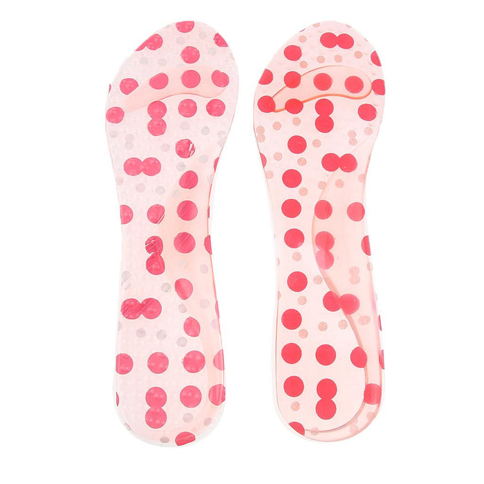 2 Pairs Silicone High Heel Insoles Insert Arch Pain Ease Pad  Pink Dots