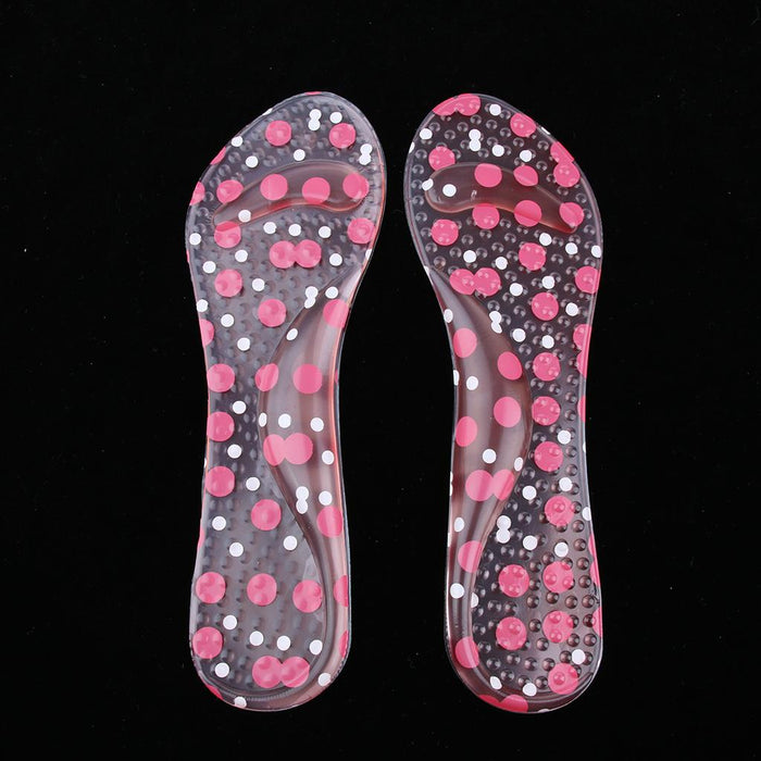 2 Pairs Silicone High Heel Insoles Insert Arch Pain Ease Pad  Pink Dots