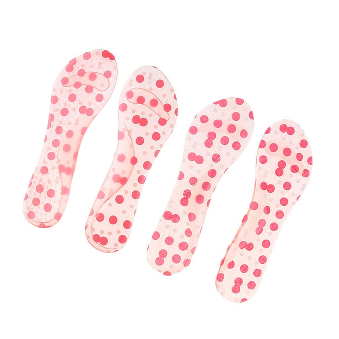 2 Pairs Silicone High Heel Insoles Insert Arch Pain Ease Pad  Pink Dots