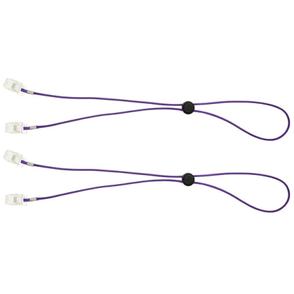 Crofta 2 Pieces Flexible Bib Napkin Chains Holder Meal Paper Towel Clip Purple