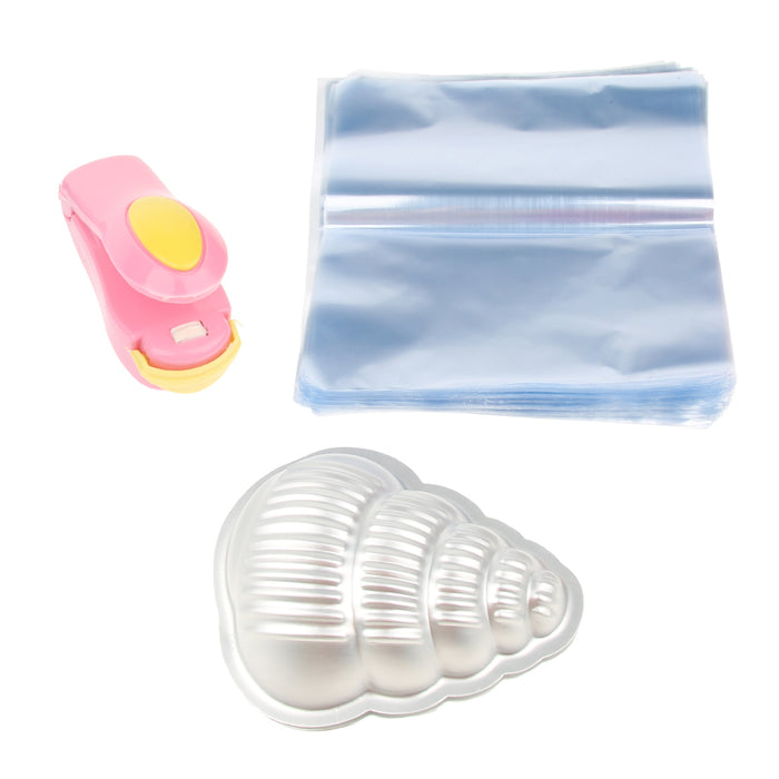 2pcs Bath Bomb Mold Soap Making Mould Tools + Sealer +200 Heat Shrink Bags