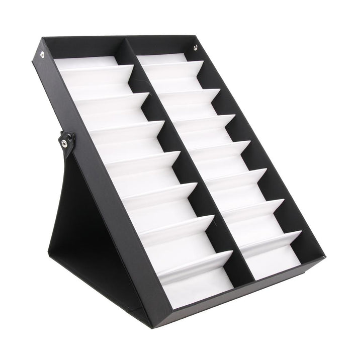 16 Slots Eyeglasses Storage Box Sunglasses Jewelry Display Case Organizer