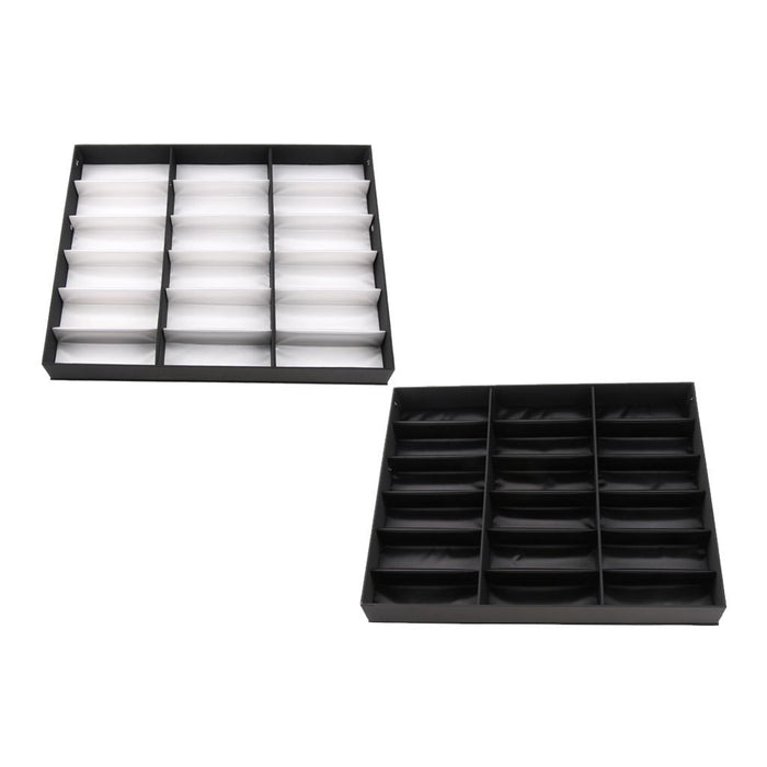 18 Slots Eyeglass Sunglasses Display Stand Box Organizer Holder Case White