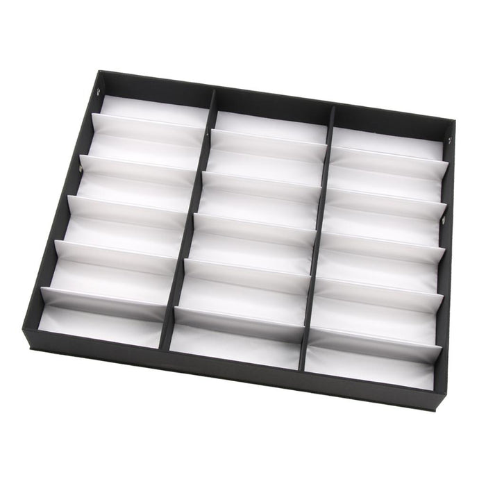 18 Slots Eyeglass Sunglasses Display Stand Box Organizer Holder Case White