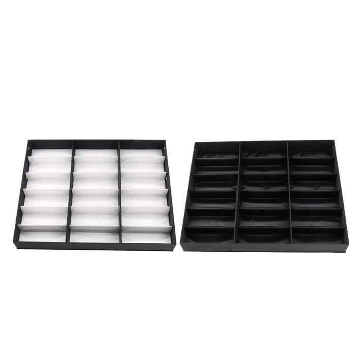 18 Slots Eyeglass Sunglasses Display Stand Box Organizer Holder Case White