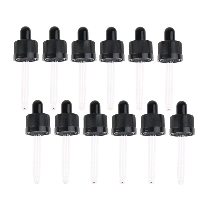 12pcs Plastic Glass Liquid Dropper Pipette Top for 15ml Essential Oil Bottle