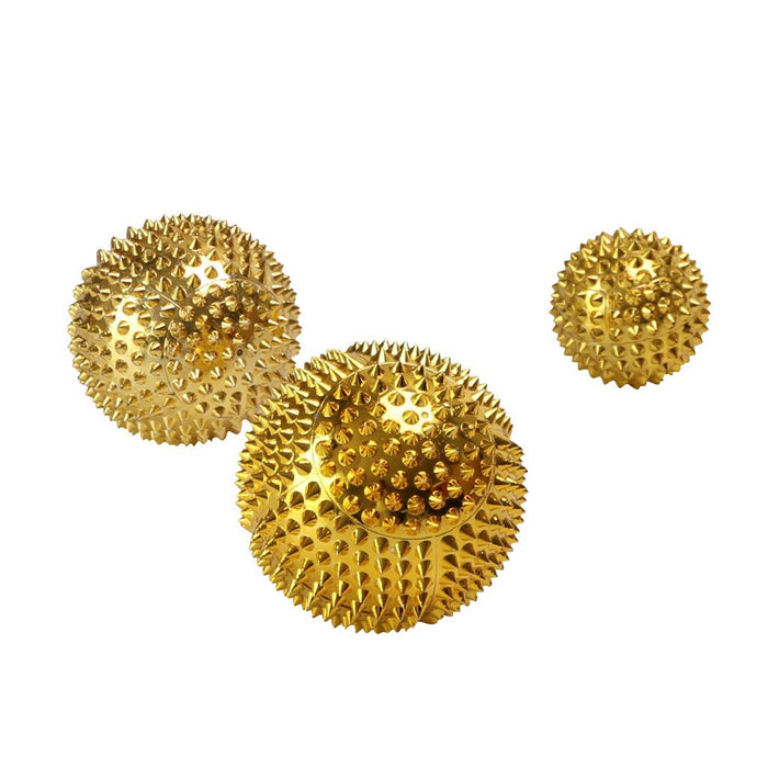 3 Pieces Magnetic Spiky Roller Acupressure Massage Ball Relief Pain Gold