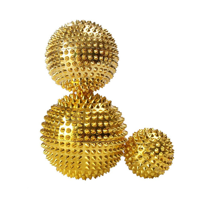 3 Pieces Magnetic Spiky Roller Acupressure Massage Ball Relief Pain Gold