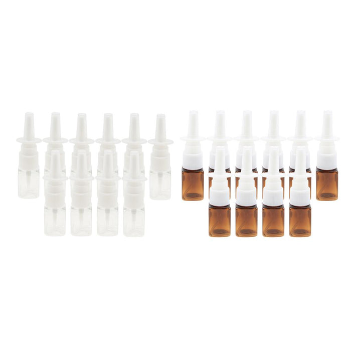 Crofta 10pcs Plastic Empty Refillable Nasal Spray Bottles Fine Mist Vials 10ml Clear