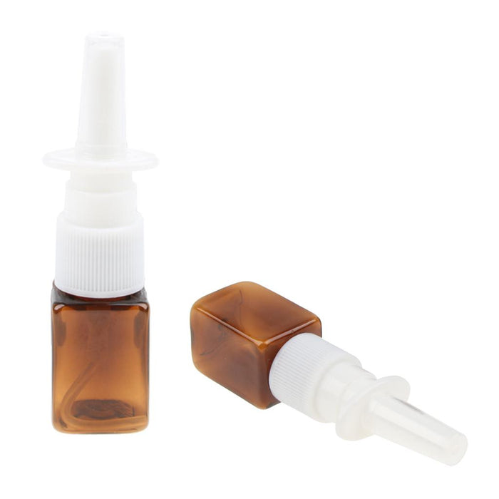 Crofta 10pcs Plastic Empty Refillable Nasal Spray Bottles Fine Mist Vials 10ml Amber