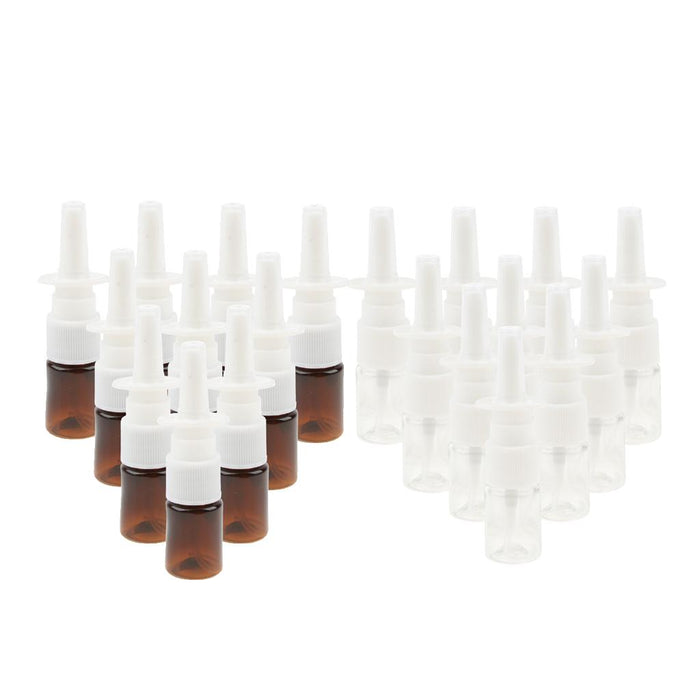 Crofta 10 Pieces 5ml Mini Plastic Nasal Spray Bottles Fine Mist Sprayer Pump Clear