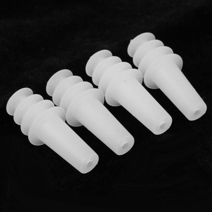 2 Pairs Reusable Silicone Earplugs for Airplane Travel Sleep Silence White