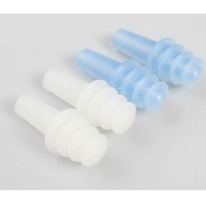 2 Pairs Reusable Silicone Earplugs for Airplane Travel Sleep Silence White