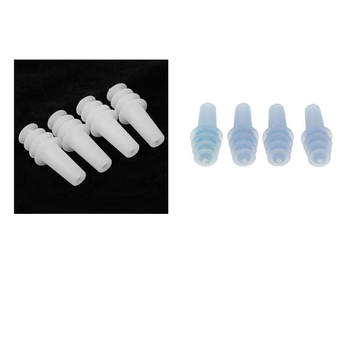 2 Pairs Reusable Silicone Earplugs for Airplane Travel Sleep Silence White