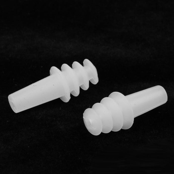 2 Pairs Reusable Silicone Earplugs for Airplane Travel Sleep Silence White