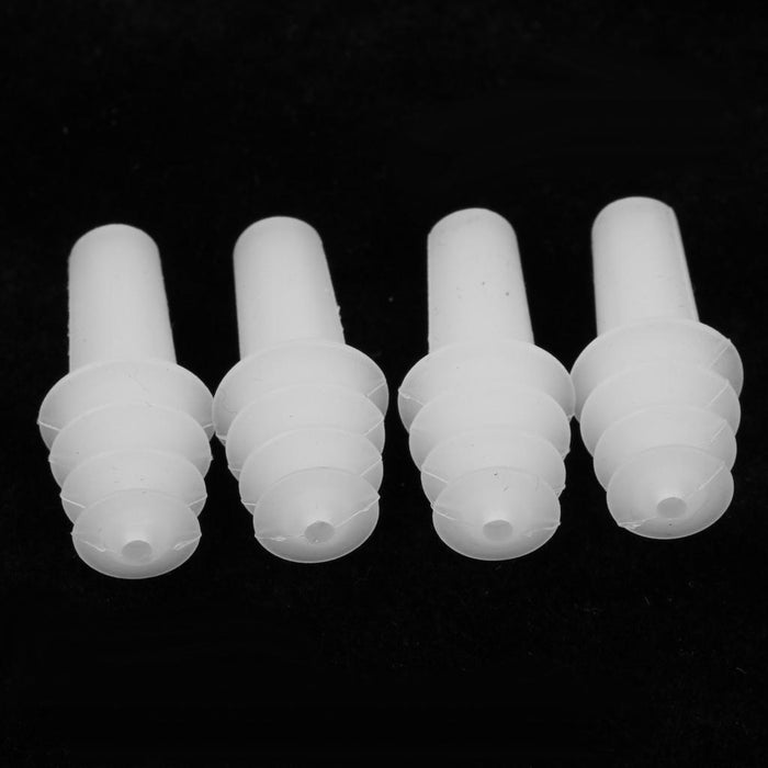 2 Pairs Reusable Silicone Earplugs for Airplane Travel Sleep Silence White