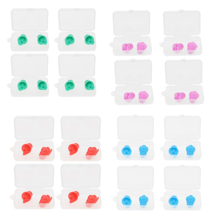 4 Pairs Silicone Earplug Airplane Travel Noise Cancelling Ear Plugs Green