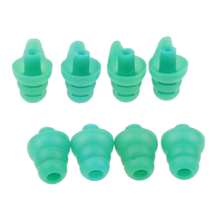 4 Pairs Silicone Earplug Airplane Travel Noise Cancelling Ear Plugs Green