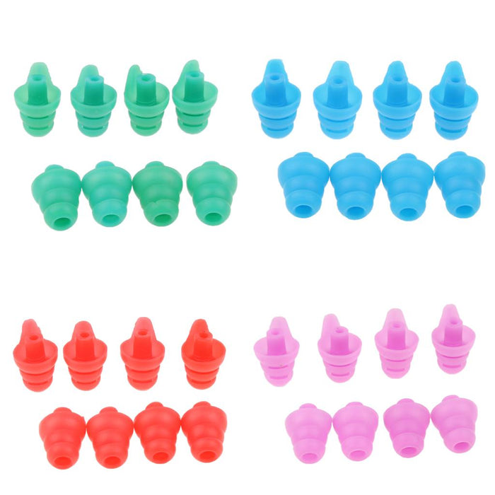 4 Pairs Silicone Earplug Airplane Travel Noise Cancelling Ear Plugs Green