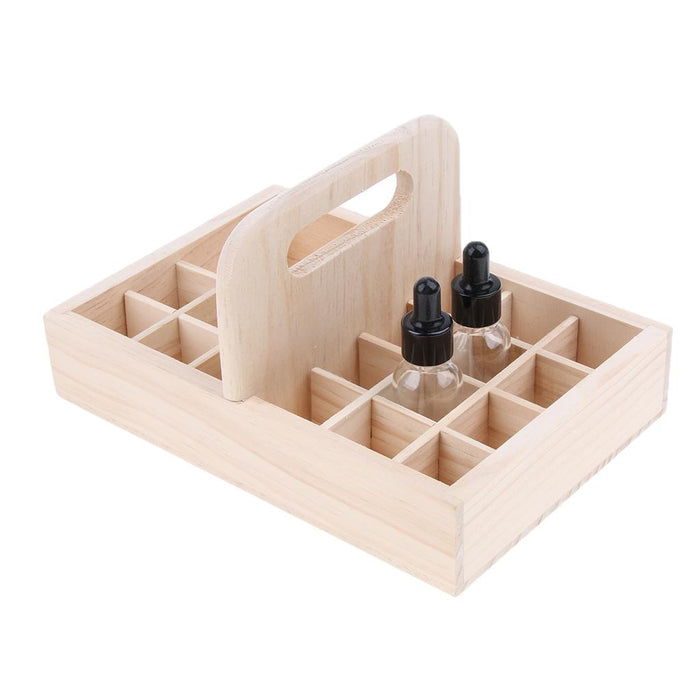 21Slot Wooden Essential Oils Storage Case, 15 ml Oil Bottles Display Case Holder Rack