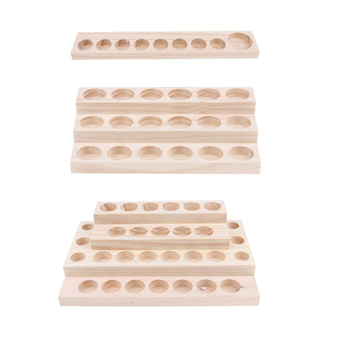 Crofta Wooden Essential Oil Holder Display Storage Rack Tray Organizer  9 Slots