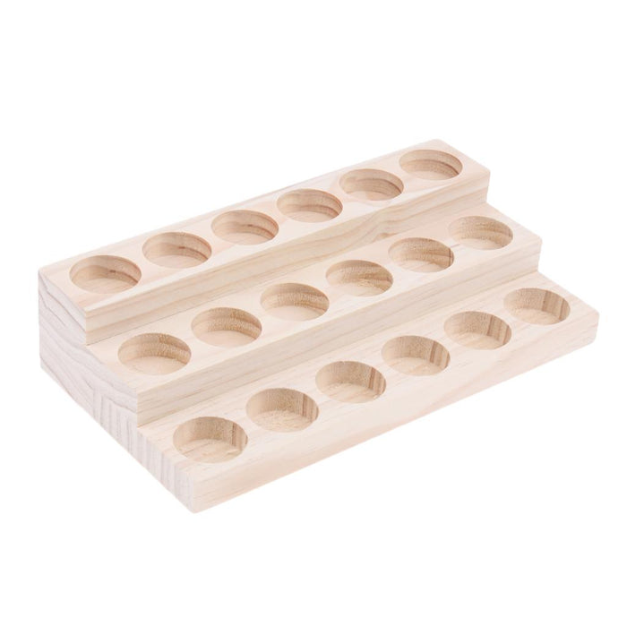 Crofta Wooden Essential Oil Holder Display Storage Rack Tray Organizer  18 Slots