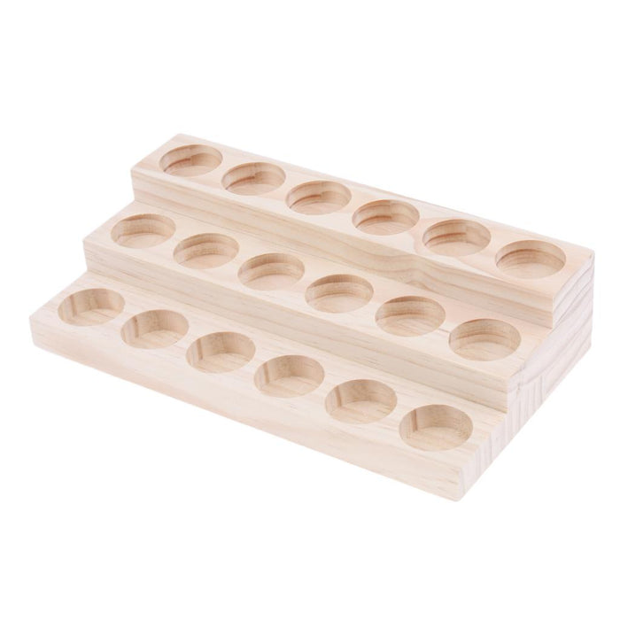 Crofta Wooden Essential Oil Holder Display Storage Rack Tray Organizer  18 Slots