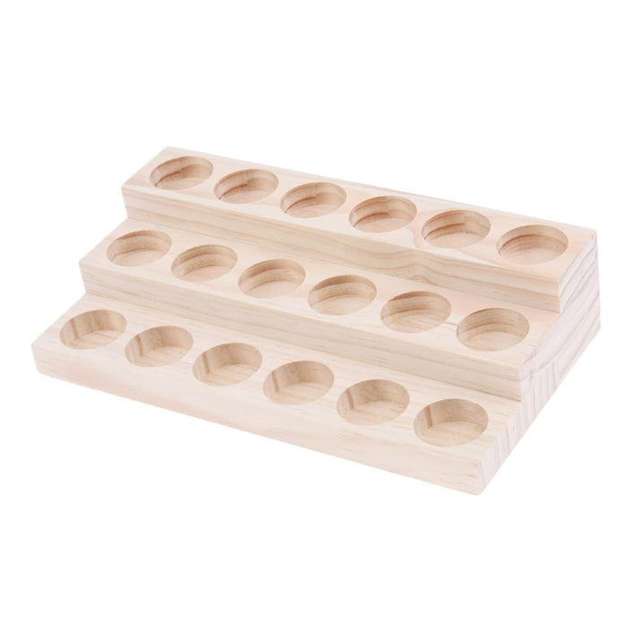 Crofta Wooden Essential Oil Holder Display Storage Rack Tray Organizer  18 Slots