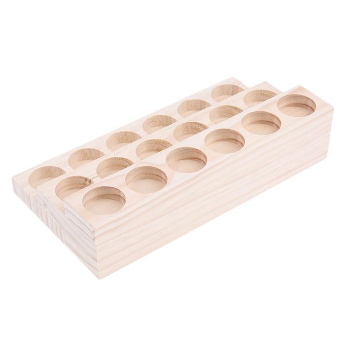 Crofta Wooden Essential Oil Holder Display Storage Rack Tray Organizer  18 Slots