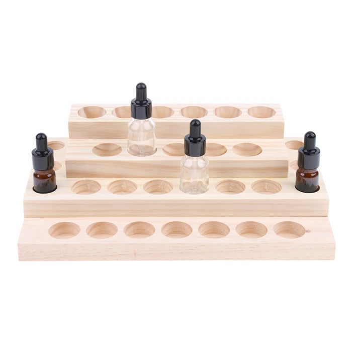 Crofta Wooden Essential Oil Holder Display Storage Rack Tray Organizer  30 Slots