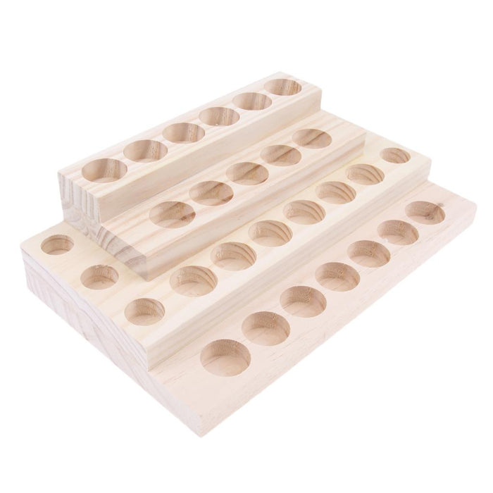 Crofta Wooden Essential Oil Holder Display Storage Rack Tray Organizer  30 Slots