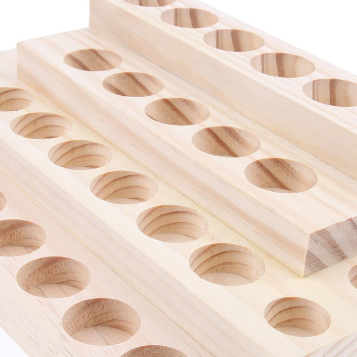 Crofta Wooden Essential Oil Holder Display Storage Rack Tray Organizer  30 Slots