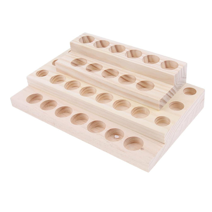 Crofta Wooden Essential Oil Holder Display Storage Rack Tray Organizer  30 Slots