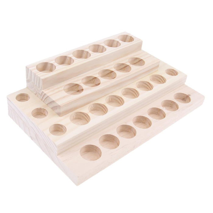 Crofta Wooden Essential Oil Holder Display Storage Rack Tray Organizer  30 Slots