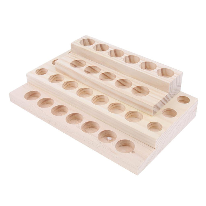 Crofta Wooden Essential Oil Holder Display Storage Rack Tray Organizer  30 Slots