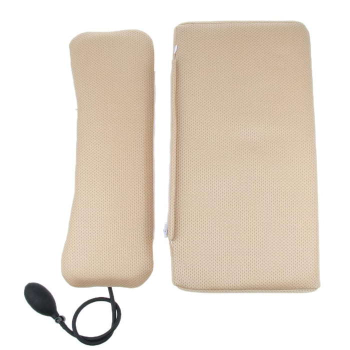 Crofta Sleeping Pillow Support Foam for Neck Pain Inflatable Back Pillow Beige Mesh