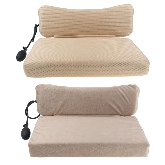 Crofta Sleeping Pillow Support Foam for Neck Pain Inflatable Back Pillow Beige Mesh