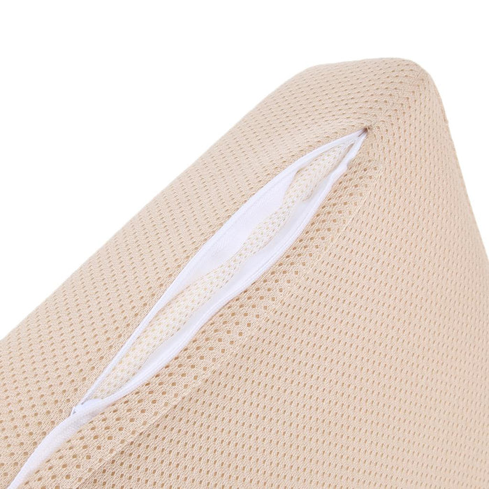 Crofta Sleeping Pillow Support Foam for Neck Pain Inflatable Back Pillow Beige Mesh