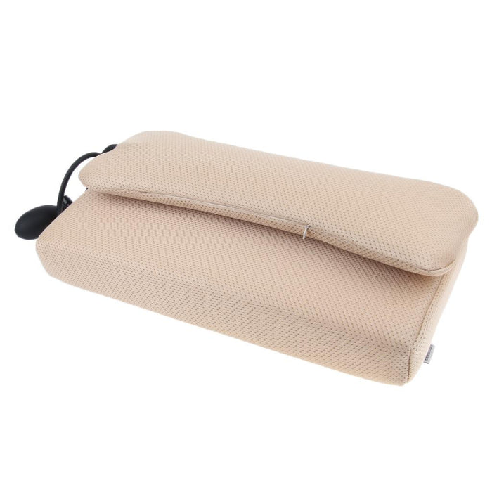 Crofta Sleeping Pillow Support Foam for Neck Pain Inflatable Back Pillow Beige Mesh