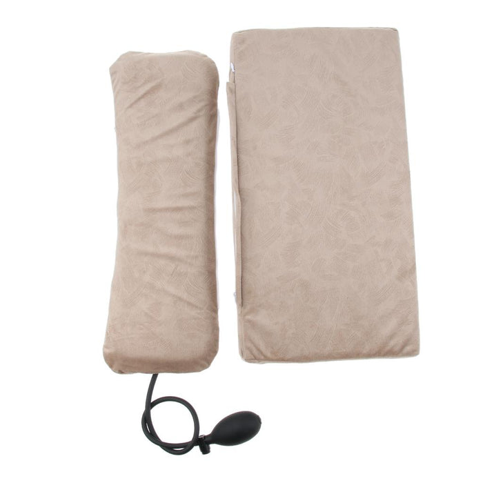 Crofta Sleeping Pillow Support Foam for Neck Pain Inflatable Back Pillow Coffee Flannelette