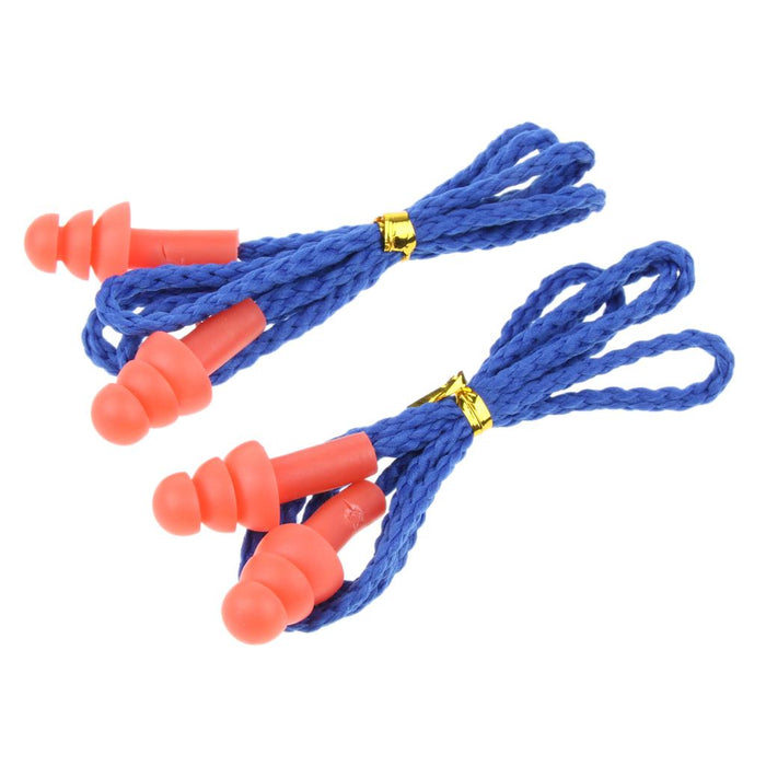 2 Pairs Soft Silicone Earplug Swimming Water Sports Ear Plug Set with String